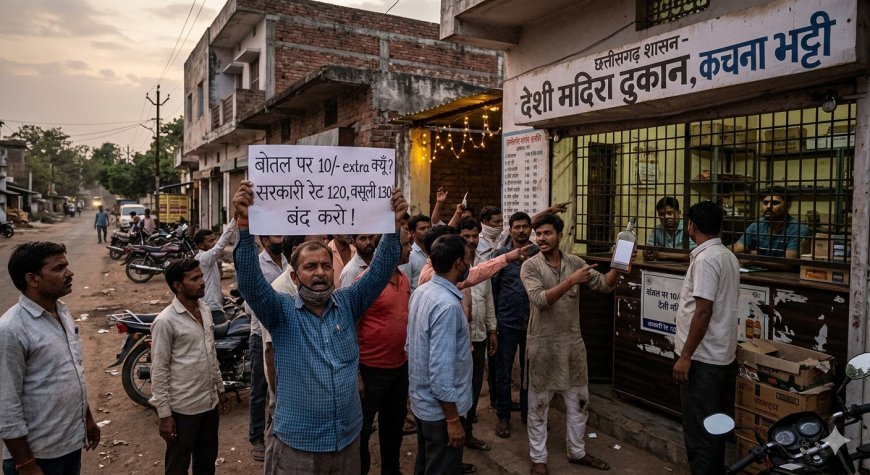 सरकारी रेट 120, जनता से वसूली 130 — रायपुर की शराब दुकानों में ओवररेटिंग का खेल, आबकारी विभाग पर उठे सवाल