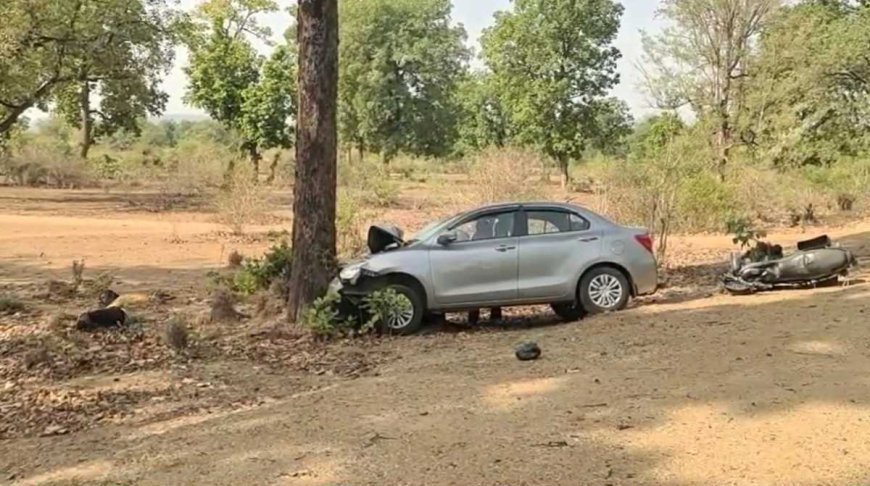 उमरिया में कार और बाइक की भीषण टक्कर, दो लोगों की मौत
