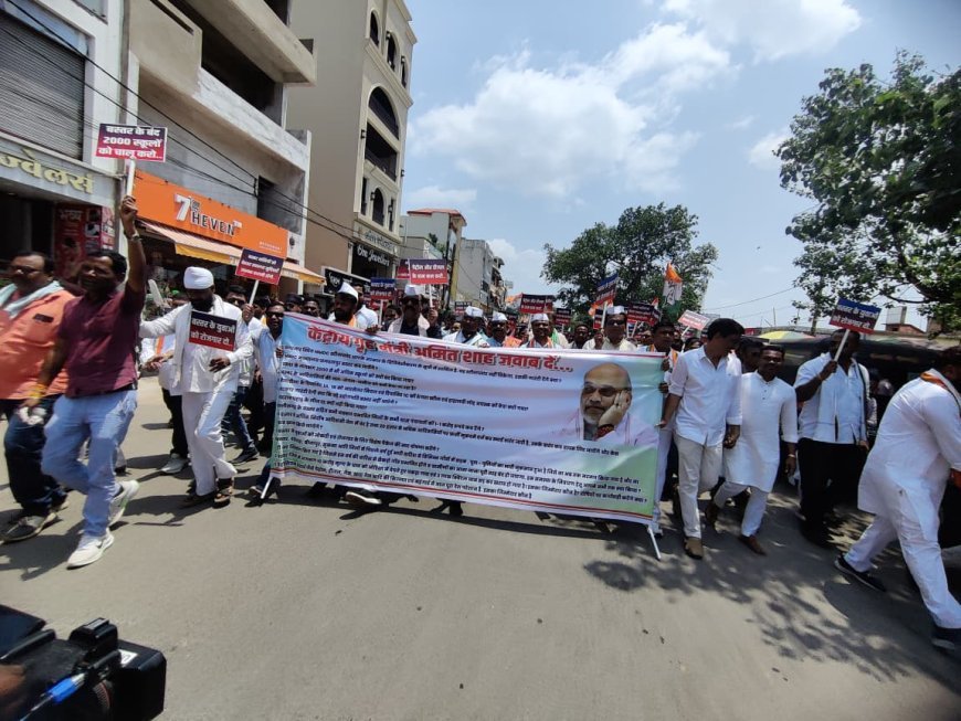 अमित शाह के बस्तर दौरे पर कांग्रेस का प्रदर्शन, पुलिस से झड़प के बीच गूंजे आदिवासी अधिकारों के मुद्दे