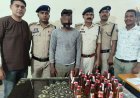 अवैध शराब परिवहन करते दो आरोपी गिरफ्तार, 58 पौवा शराब और बाइक जब्त