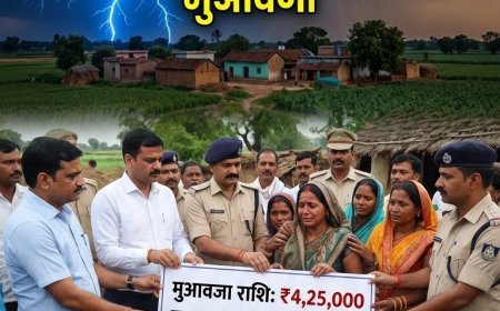 आकाशीय बिजली से मृत महिला के परिवार को 24 घंटे में मिली 4.25 लाख की सहायता, कलेक्टर ने घायलों का जाना हाल