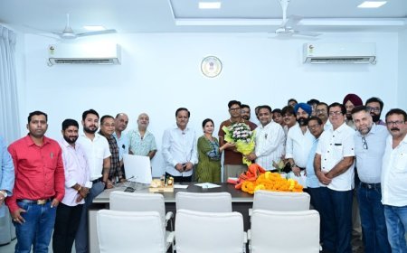चेंबर प्रतिनिधिमंडल ने वित्त मंत्री ओपी चौधरी से की सौजन्य भेंट, व्यापारिक मुद्दों पर हुई चर्चा
