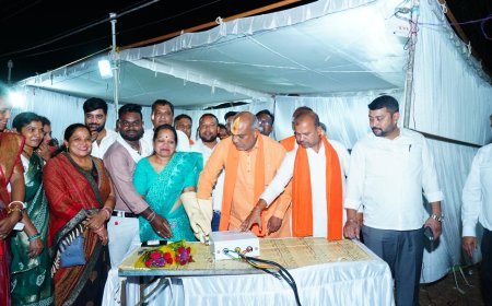 नेवई-उतई मुख्य मार्ग पर 141 डिजाइनर स्ट्रीट लाइट का लोकार्पण, 3 किमी मार्ग हुआ रोशन