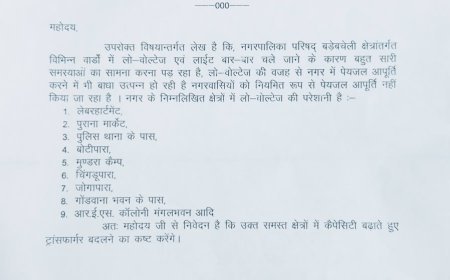 लो वोल्टेज से पेयजल आपूर्ति प्रभावित, बचेली में बिजली व्यवस्था सुधारने की मांग