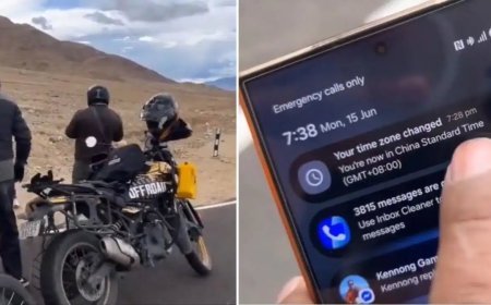 लद्दाख में भारतीय सीमा के भीतर मोबाइल पर दिखने लगा चीन का समय, बाइकर्स का वीडियो वायरल