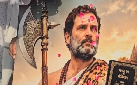 राहुल गांधी के जन्मदिन पर सामने आया नया पोस्टर, परशुराम और संविधान के प्रतीकों के साथ दिखे