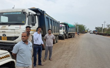 अवैध रेत परिवहन पर बड़ी कार्रवाई, 10 हाइवा वाहन जब्त