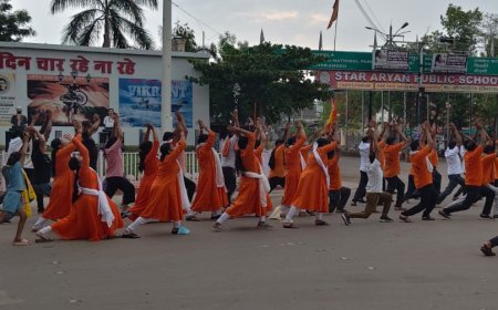 योग के प्रति जागरूकता फैलाने पतंजलि योग समिति की भव्य रैली, प्रमुख चौकों पर किया सामूहिक योगाभ्यास
