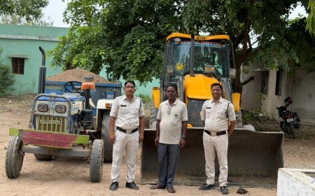 नहर क्षेत्र में अवैध मुरुम उत्खनन पर कार्रवाई, जेसीबी और ट्रैक्टर-ट्रॉली जब्त