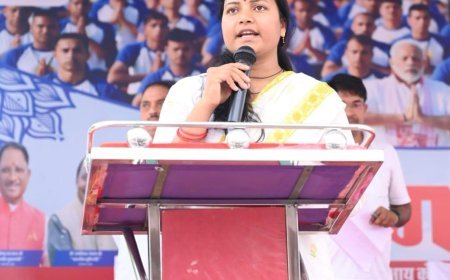 बलरामपुर में अंतर्राष्ट्रीय योग दिवस पर हजारों लोगों ने किया योगाभ्यास, मंत्री लक्ष्मी राजवाड़े ने दिया स्वस्थ जीवन का संदेश