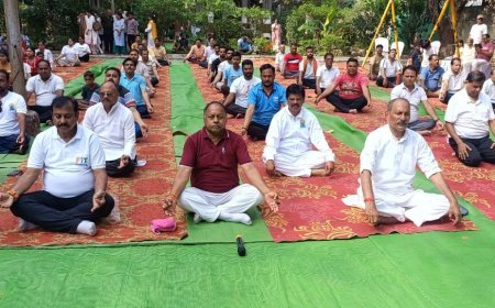 अंतर्राष्ट्रीय योग दिवस पर भाजपा कार्यकर्ताओं ने किया सामूहिक योगाभ्यास