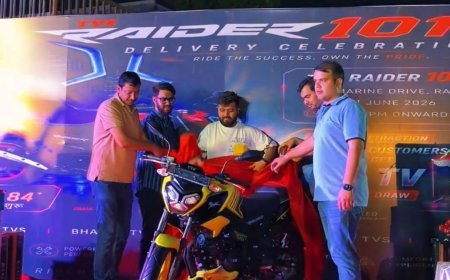 रायपुर में TVS Raider का भव्य डिलीवरी समारोह, 101 ग्राहकों को मिली नई बाइक
