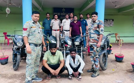कबीरधाम पुलिस का बड़ा खुलासा, दो वाहन चोर गिरफ्तार, छह चोरी की मोटरसाइकिलें बरामद