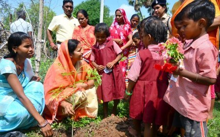 हर-घर मुनगा, घर-घर सुपोषण: लक्ष्मी राजवाड़े ने बच्चों के साथ किया पौधरोपण, दिया स्वास्थ्य और हरियाली का संदेश