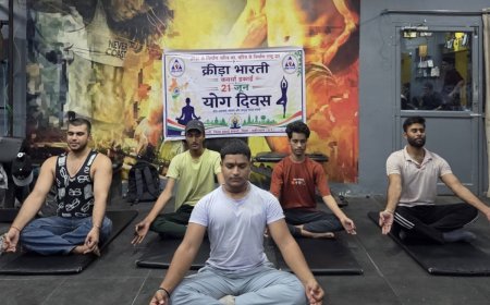 क्रीड़ा भारती ने जिले के 11 स्थानों पर कराया सामूहिक योगाभ्यास, स्वस्थ भारत का लिया संकल्प
