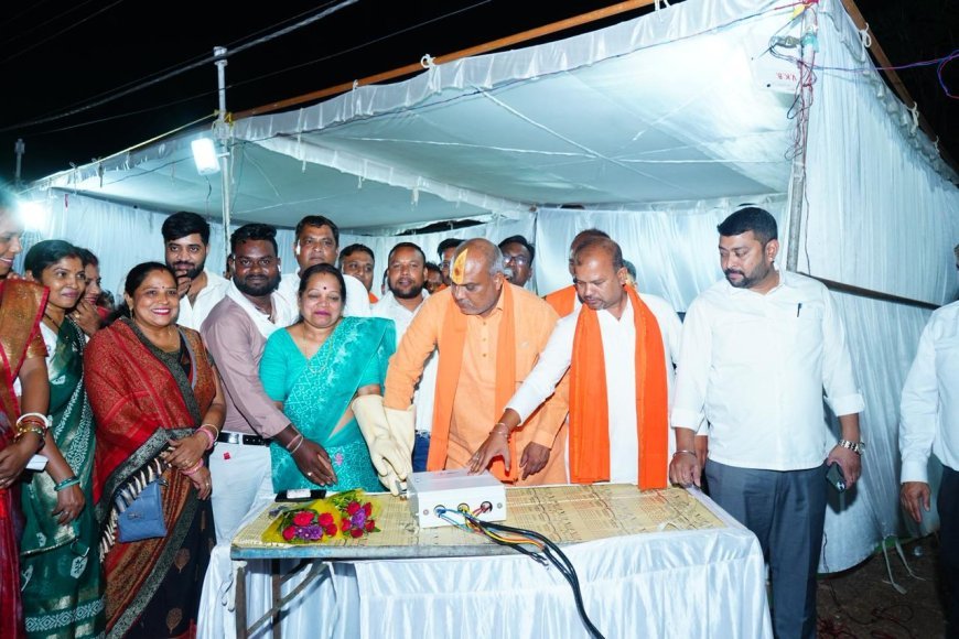 नेवई-उतई मुख्य मार्ग पर 141 डिजाइनर स्ट्रीट लाइट का लोकार्पण, 3 किमी मार्ग हुआ रोशन