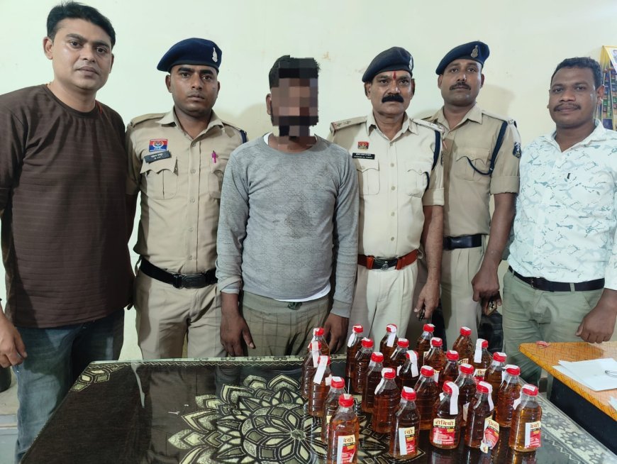 अवैध शराब परिवहन करते दो आरोपी गिरफ्तार, 58 पौवा शराब और बाइक जब्त