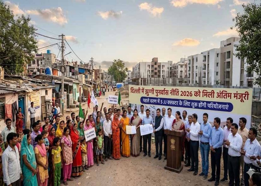 दिल्ली में झुग्गी पुनर्वास नीति 2026 को मंजूरी, पहले चरण में 5 JJ क्लस्टर में शुरू होंगी परियोजनाएं