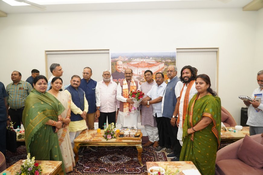 रायपुर में लोकसभा अध्यक्ष ओम बिरला का भव्य स्वागत, बृजमोहन अग्रवाल ने आयोजित की हाई टी