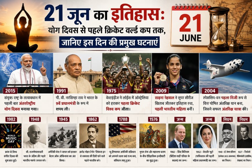 21 जून का इतिहास: योग दिवस से लेकर पहले क्रिकेट विश्व कप तक, कई ऐतिहासिक घटनाओं का साक्षी है यह दिन