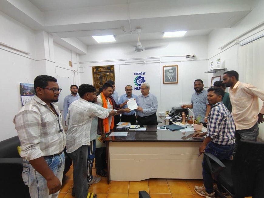 CSR कार्यों में स्थानीय युवाओं को मिले प्राथमिकता: करन तामो और मुकेश कर्मा ने एनएमडीसी प्रबंधन को सौंपा ज्ञापन