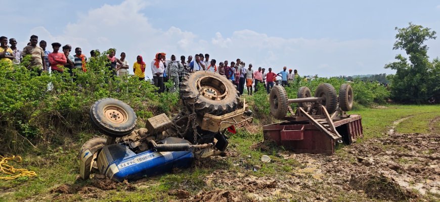 सिहावा में दर्दनाक हादसा, ट्रैक्टर पलटने से 18 वर्षीय युवक की मौत, एक किशोर घायल