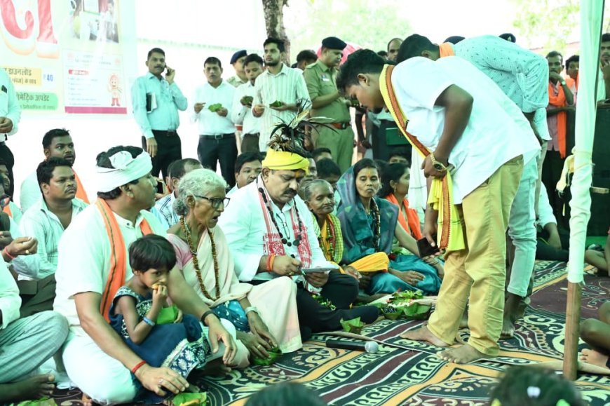 कन्हारगांव सेवा डेरा पहुंचे विजय शर्मा, जनचौपाल में ग्रामीणों से सीधा संवाद, 10 गांवों के लिए विकास कार्यों की घोषणा