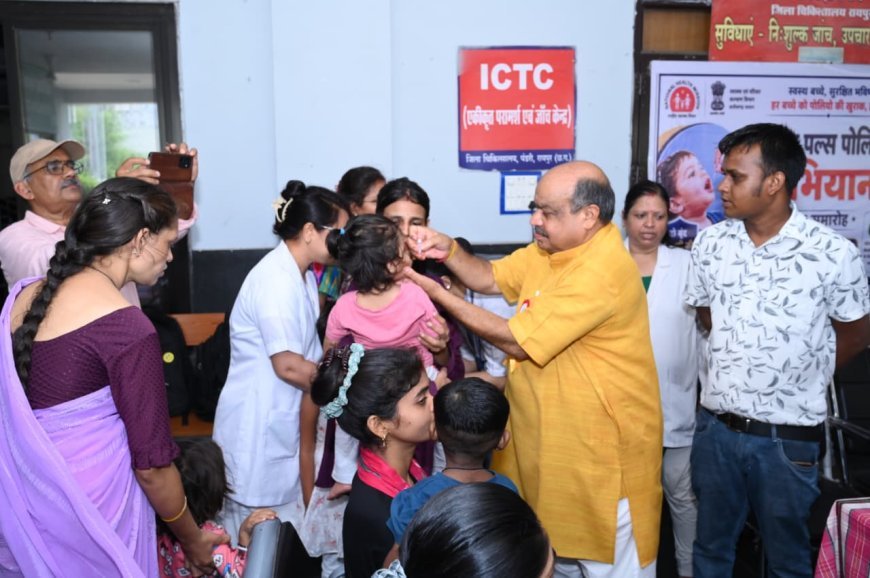 राष्ट्रीय पल्स पोलियो अभियान का शुभारंभ, विधायक पुरन्दर मिश्रा ने बच्चों को पिलाई पोलियो की दो बूंद