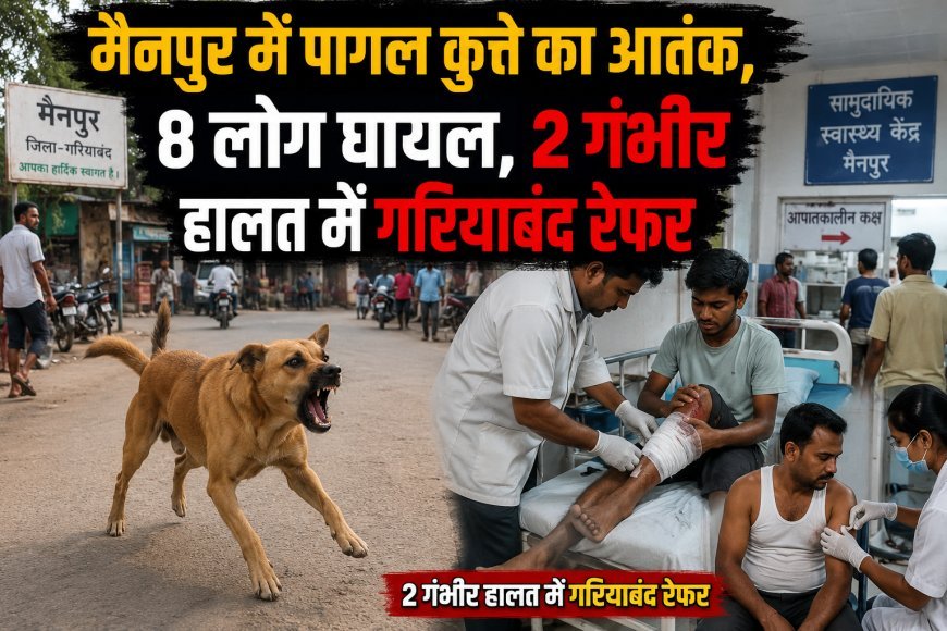 मैनपुर में पागल कुत्ते का आतंक, 8 लोग घायल, 2 गंभीर हालत में गरियाबंद रेफर