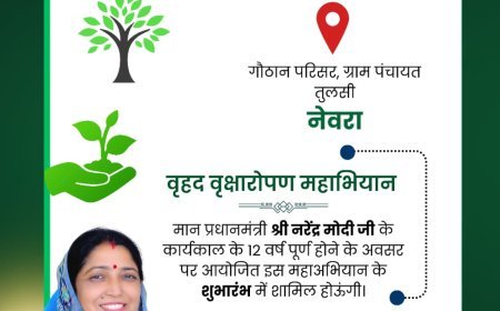 तुलसी-नेवरा में वृहद वृक्षारोपण महाअभियान आज, राज्यसभा सांसद लक्ष्मी वर्मा करेंगी शुभारंभ