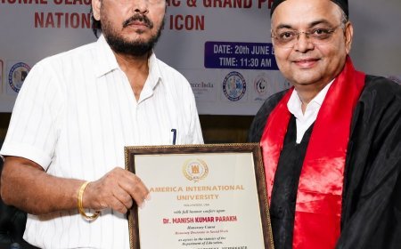 सामाजिक दायित्वों के लिए मनीष पारख को डॉक्टरेट की मानद उपाधि, सेवा कार्यों को मिला राष्ट्रीय सम्मान