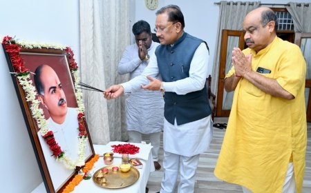 डॉ. श्यामा प्रसाद मुखर्जी की 125वीं जयंती पर मुख्यमंत्री विष्णुदेव साय ने किया नमन