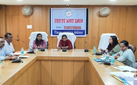 बेमेतरा में भारी बारिश को लेकर प्रशासन अलर्ट, कलेक्टर ने आपदा प्रबंधन तैयारियों की समीक्षा की