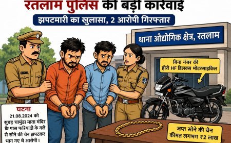 एक साल बाद चेन झपटमारी का खुलासा, रतलाम पुलिस ने दो आरोपी गिरफ्तार