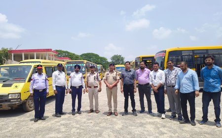 बिलासपुर में स्कूल बसों की सुरक्षा जांच, 200 से अधिक बसों का मैकेनिकल परीक्षण और चालकों का स्वास्थ्य परीक्षण