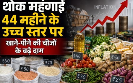 थोक महंगाई 44 महीने के उच्च स्तर पर, खाने-पीने की चीजों के बढ़े दाम