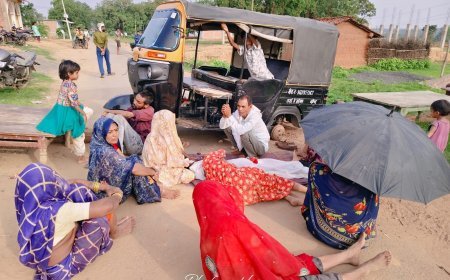 भरसेड़ा में तेज रफ्तार ऑटो की टक्कर से 3 साल की मासूम की मौत, ग्रामीणों ने किया चक्काजाम