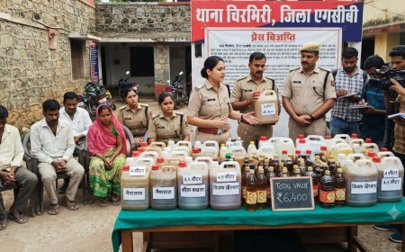 चिरमिरी पुलिस का अवैध शराब पर शिकंजा, 10 दिनों में 8 धंधेबाज गिरफ्तार, 32 लीटर महुआ शराब जब्त