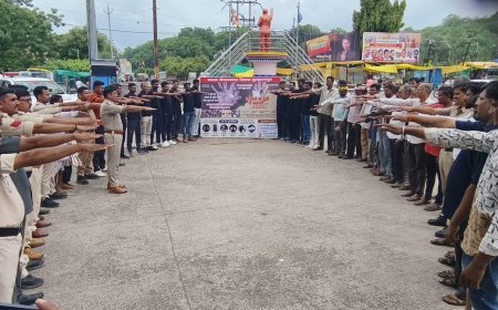 नेपानगर में नशा मुक्ति जागरूकता रैली, पुलिस ने दिलाई नशा छोड़ने की शपथ