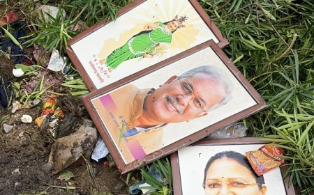 लोरमी में कचरे के ढेर में मिलीं छत्तीसगढ़ महतारी और जनप्रतिनिधियों की तस्वीरें, पुलिस जांच में जुटी