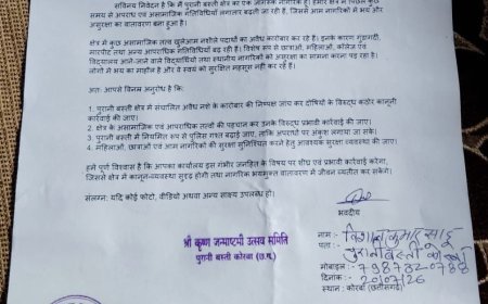 कोरबा की पुरानी बस्ती में बढ़ते अपराध पर कार्रवाई की मांग, पुलिस गश्त बढ़ाने का ज्ञापन
