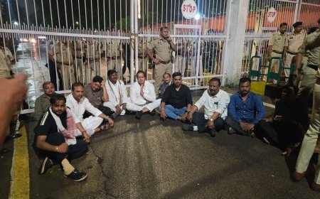 राहुल गांधी की गिरफ्तारी के विरोध में रायपुर में कांग्रेस का धरना, राज्यपाल भवन के बाहर किया प्रदर्शन