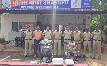 उमरानाला पुलिस ने तीन चोरी के मामलों का किया खुलासा, तीन आरोपी गिरफ्तार, ₹1.50 लाख की संपत्ति बरामद