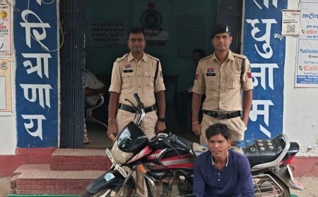 घरघोड़ा पुलिस की बड़ी कार्रवाई, निगरानी बदमाश महेश पैंकरा गिरफ्तार, 24 घंटे में चोरी की बाइक और मोबाइल बरामद
