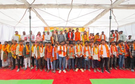 भोपालपटनम में भाजयुमो का विशाल सदस्यता कार्यक्रम, 400 से अधिक युवाओं ने थामा भाजपा का दामन