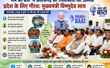 'मन की बात' में छत्तीसगढ़ की उपलब्धियों का उल्लेख प्रदेश के लिए गौरव: मुख्यमंत्री विष्णुदेव साय