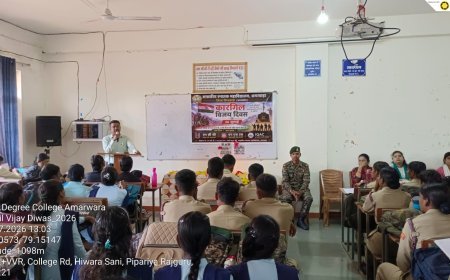 कारगिल विजय दिवस पर अमर शहीदों को श्रद्धांजलि, अमरवाड़ा महाविद्यालय में दो मिनट का मौन रख किया गया नमन
