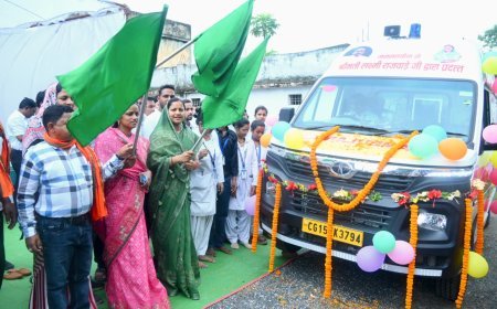 चांदनी बिहारपुर को मिली नई एम्बुलेंस, लक्ष्मी राजवाड़े ने दिखाई हरी झंडी