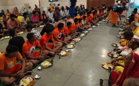 सावन में अमरकंटक के मृत्युंजय आश्रम में शिवभक्तों की सेवा, पहले दिन 500 कांवड़ियों ने किया प्रसादी ग्रहण