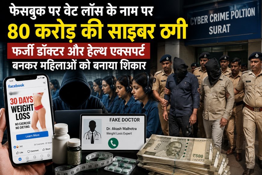 फेसबुक पर वेट लॉस के नाम पर 80 करोड़ की साइबर ठगी, फर्जी डॉक्टर और हेल्थ एक्सपर्ट बनकर महिलाओं को बनाया शिकार